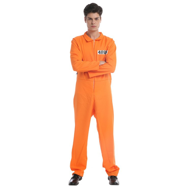 万圣节橙色成人囚服话剧演出晚会舞台表演看守所劳教服装m0204