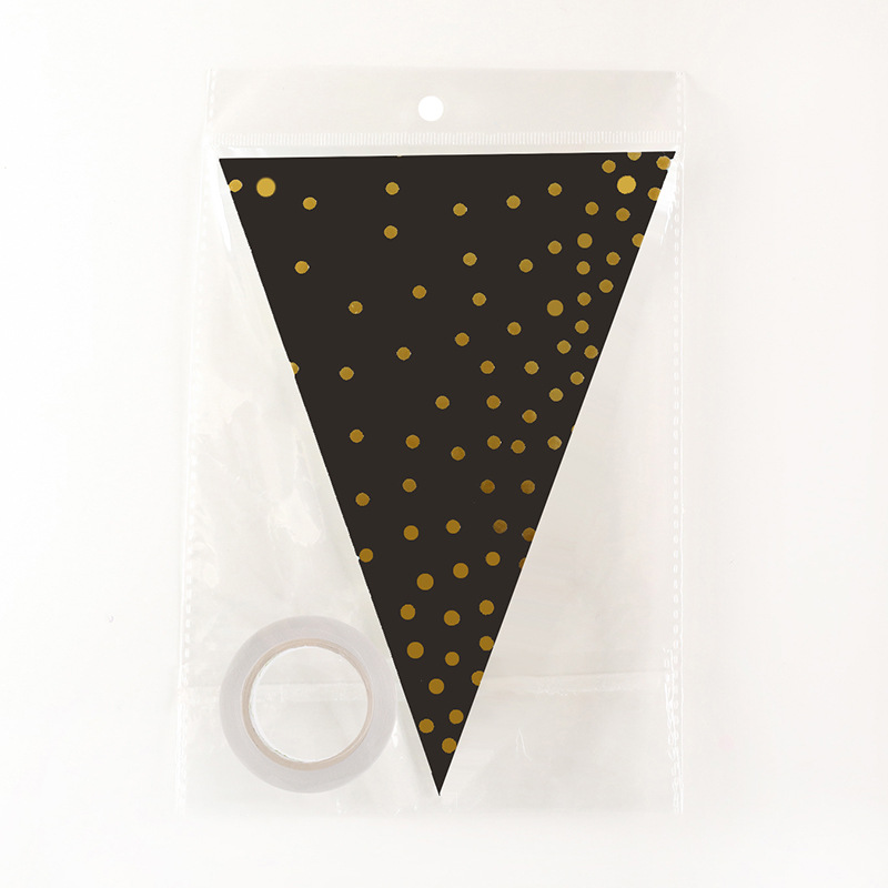 Gilding Pennant Festival Party Dress up Supplies Birthday Pulling Banner Banner Gilding Dots Pennant Decorative Bunting