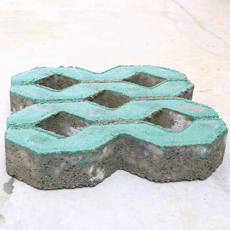 八字植草砖 水泥中孔人行道透水彩砖小区庭院停车场路面实心地砖