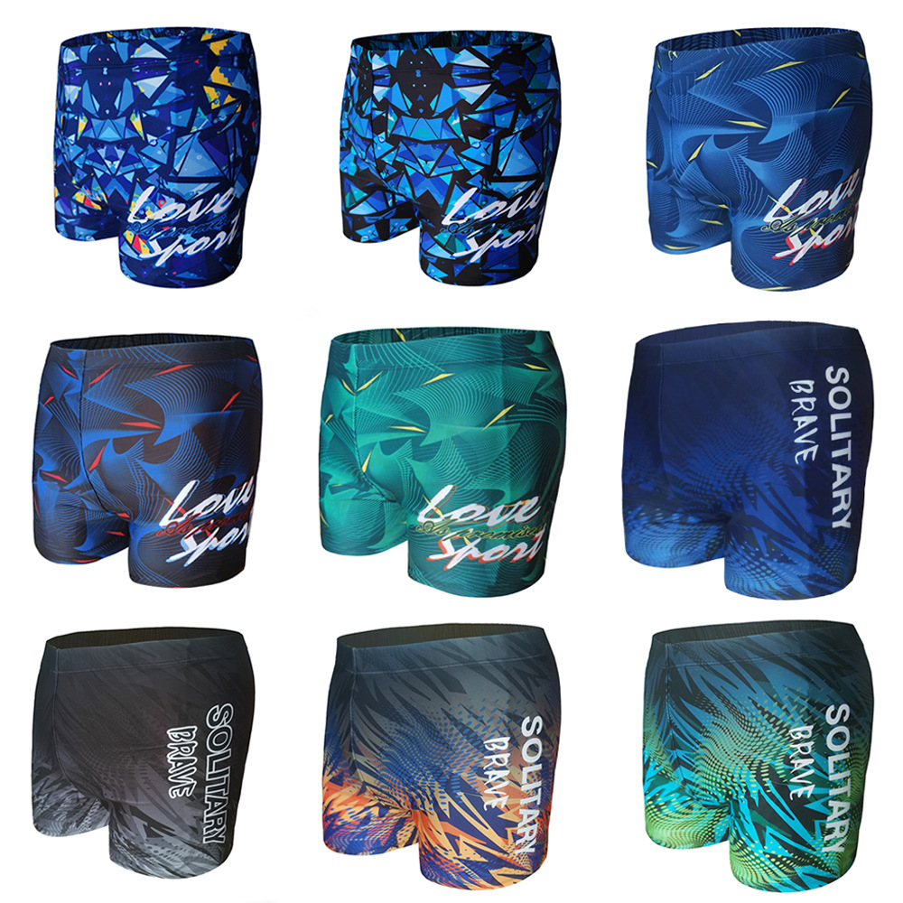 Adult Men's Swimming Trunks Fashionable Printed Boxers plus-Sized plus Size Quick-Drying Swimming Equipment Hot Spring Swimming Trunks