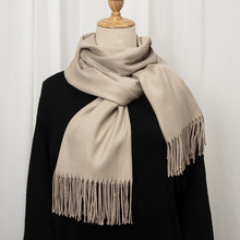围巾女韩版冬季单色仿羊绒  保暖加厚长款夏季新款空调流苏大披肩