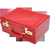 marry Dowry Leather trunk case case portable Lockbox Dowry gules case