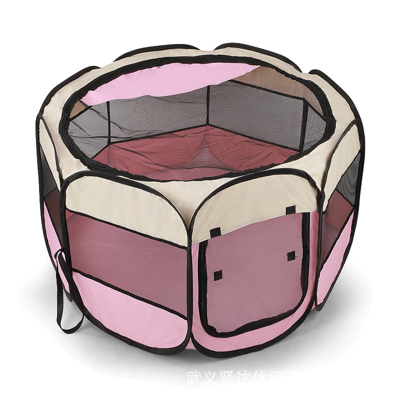 Amazon Cross border Kennel Cat Villa Octagon folding pet fence Scratch resistant Oxford cloth cat litter pet supplies 414 full figure