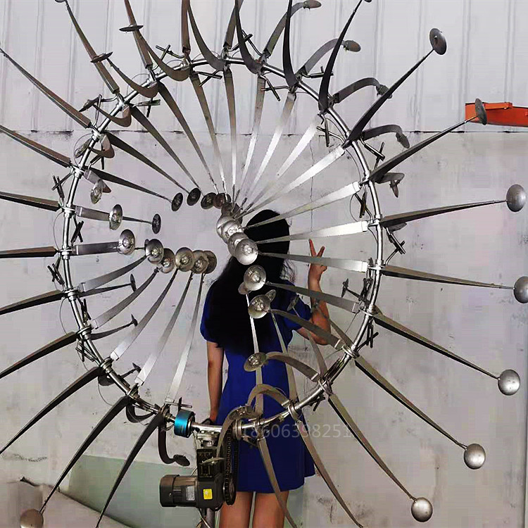 中国好声音同款山东工厂研发生产创意风动雕塑园林雕塑 不锈刚