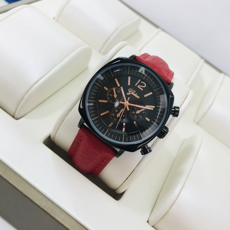 雅丹手表韩版大表盘3眼6针手表女士时尚潮流休闲网红高级感女表