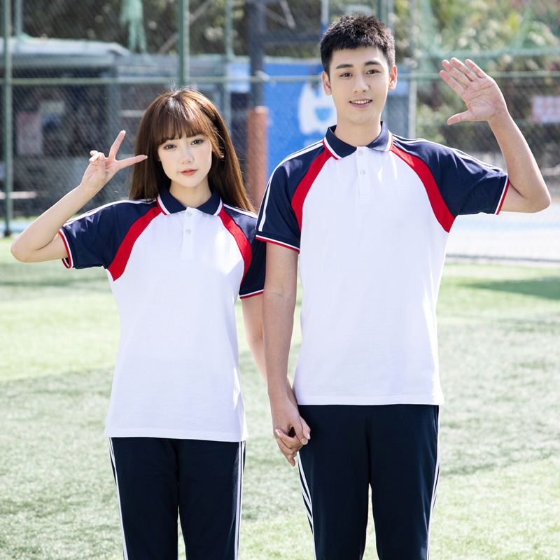 夏季新款学生校服初中学生高中学生班服男女情侣短袖运动套装团购