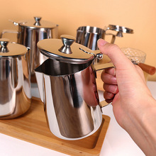 不锈钢带盖拉花杯花式咖啡奶泡杯2L尖嘴拉花缸拉茶壶2000ML奶泡杯