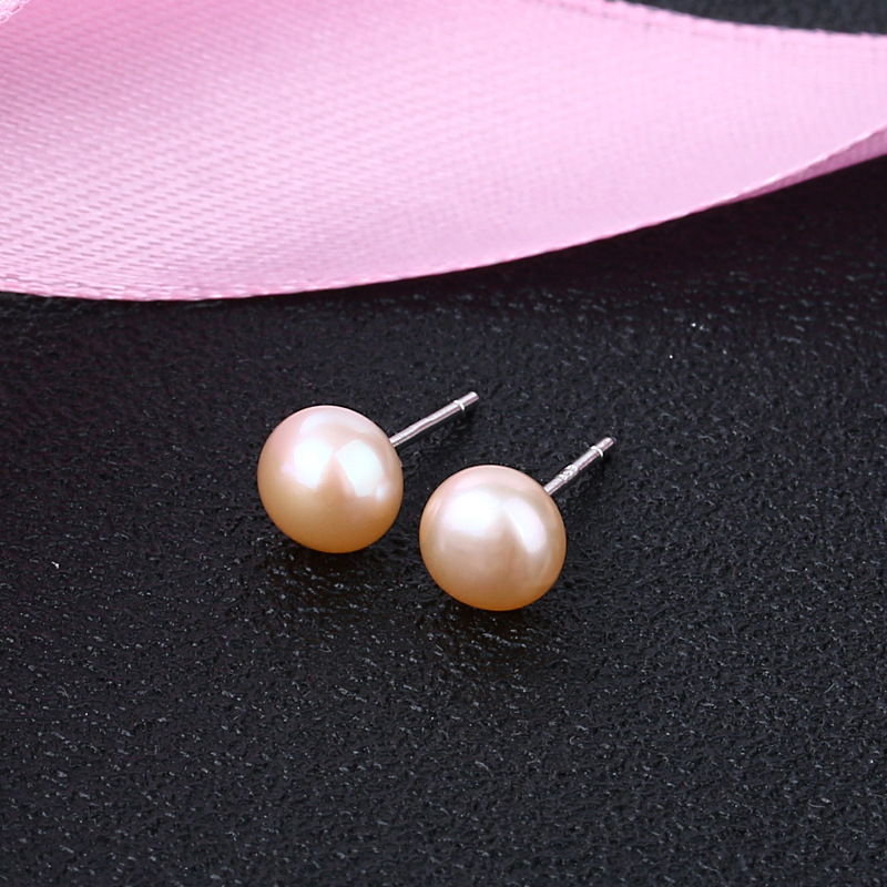 Qiai S925 Silver Natural Freshwater Pearl Ear Studs Fashion Small Pearl Earrings Fresh Water Pearl Earrings Cross-Border