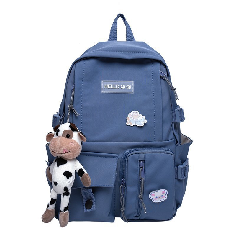 Cross-Border Trendy 2022 New Schoolbag for Boys Large-Capacity Backpack Campus Pendant Multi-Pocket Backpack