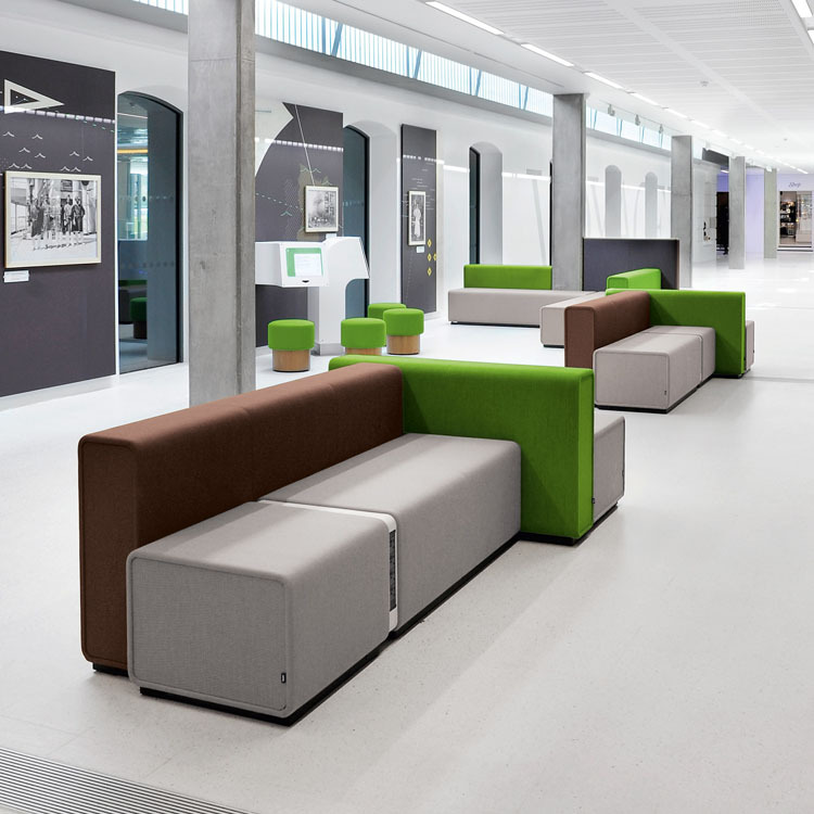 休闲长条凳休息组合沙发现代公共洽谈沙发时尚商务等候会客沙发