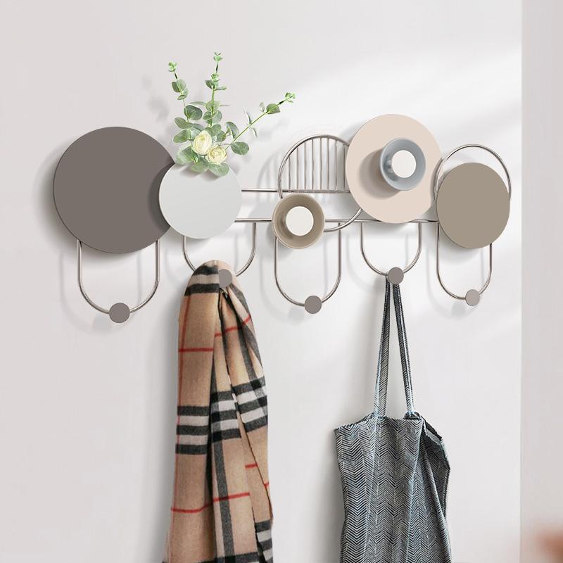 Entrance Entrance Hook Wall Key Storage Wall Mount Entry Door Rear Wall Coat Hook Clothes Rack Punch-Free