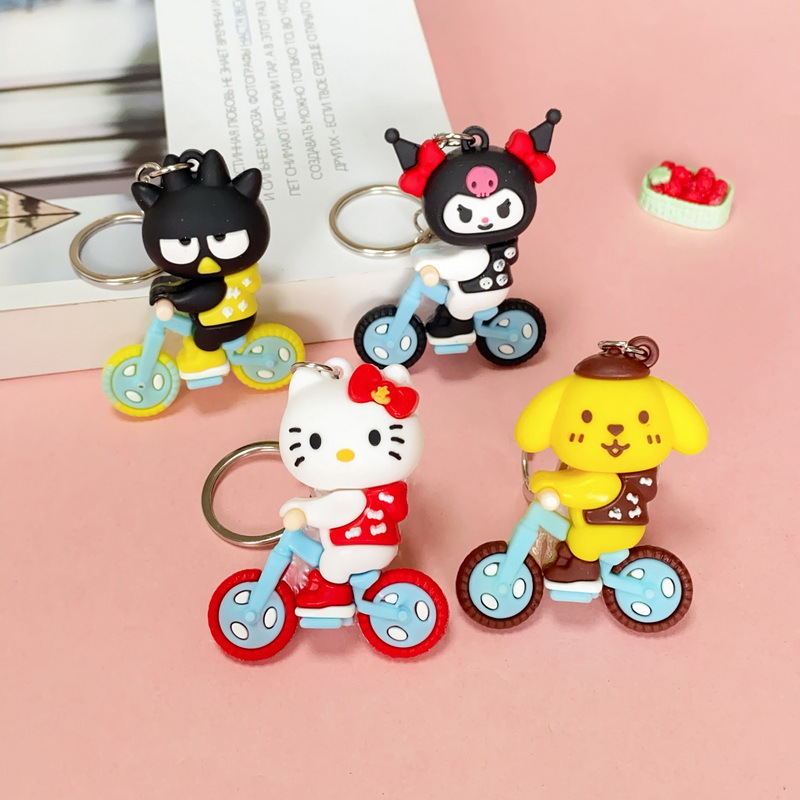 Cute Bicycle Sanrio Cartoon Key Button Pendant Bicycle Clow M Melody Cinnamoroll Babycinnamoroll Small Gift