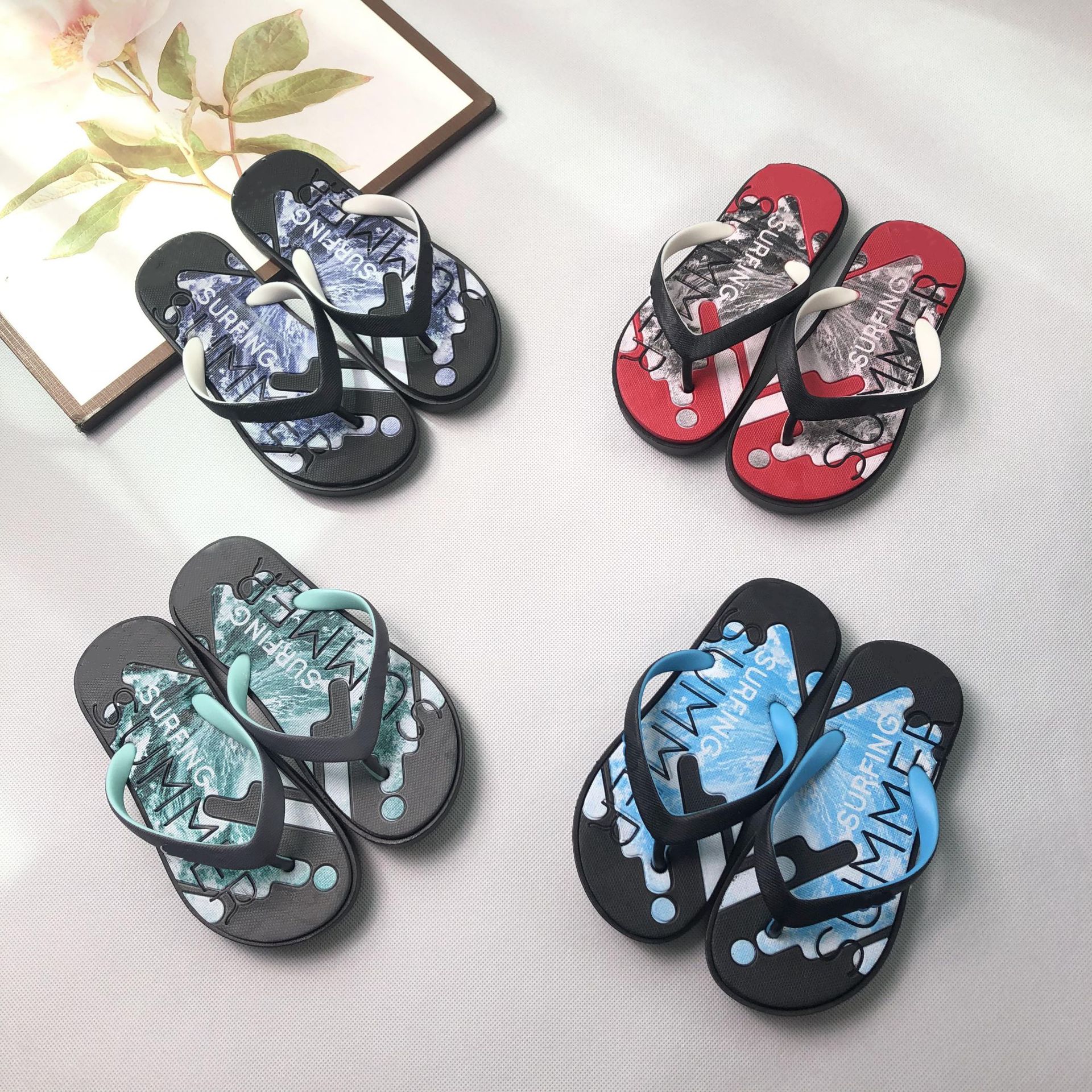 夏季新款男款人字拖鞋潮牌休闲多色凉人字拖鞋aj拖鞋潮流拖飞人拖