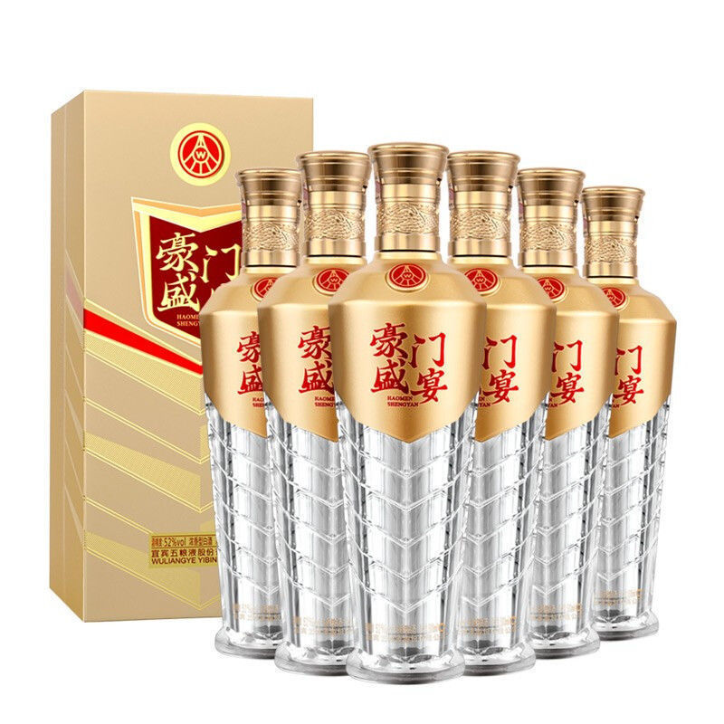 五粮出品豪门盛宴品宴 52度浓香型白酒500ml*6整箱批发  一件代发
