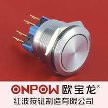 ONPOW中国红波按钮GQ22 金属按钮开关22mm