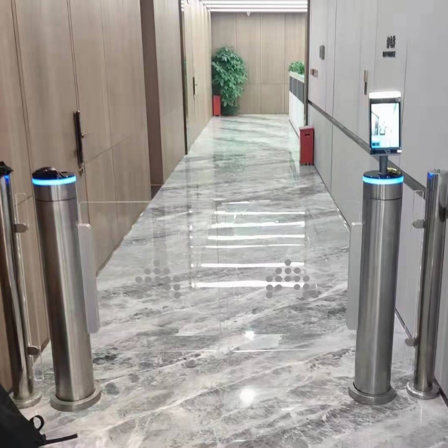 银行圆柱速通门高档会所人行通道闸银行进出口闸机高端防撞摆闸机