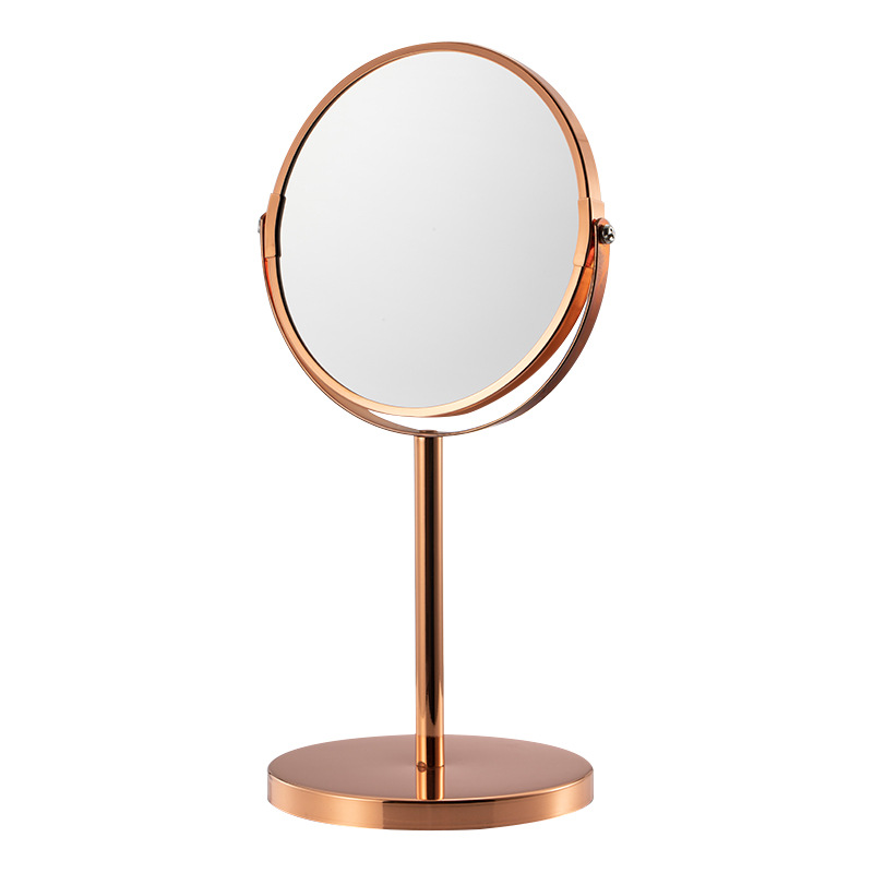 Cross-Border Hotel Bathroom Desktop Makeup Mirror European-Style Double-Sided Dressing Table Mirror High Clearness Magnifying Beauty Mirror Wholesale