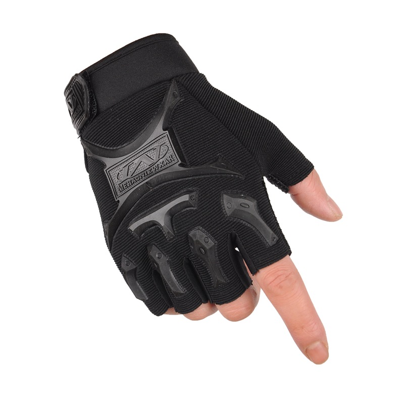 Tactical Half Finger Gloves Men's Fitness Outdoor Sports Road Bike Non-Slip Wear-Resistant Half Finger Gloves Mountaineering Open Finger Training