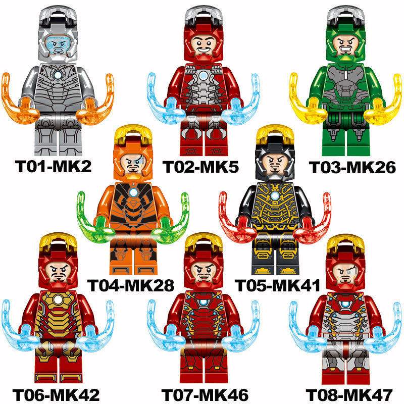 钢铁侠积木人偶兼容乐高超级英雄复仇者联盟雷神小颗粒人仔拼装