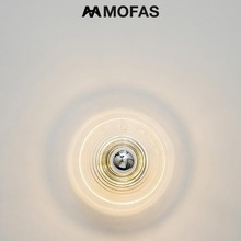 MOFAS 中古过道水波纹玻璃壁灯复古包豪斯设计师玄关走廊床头灯