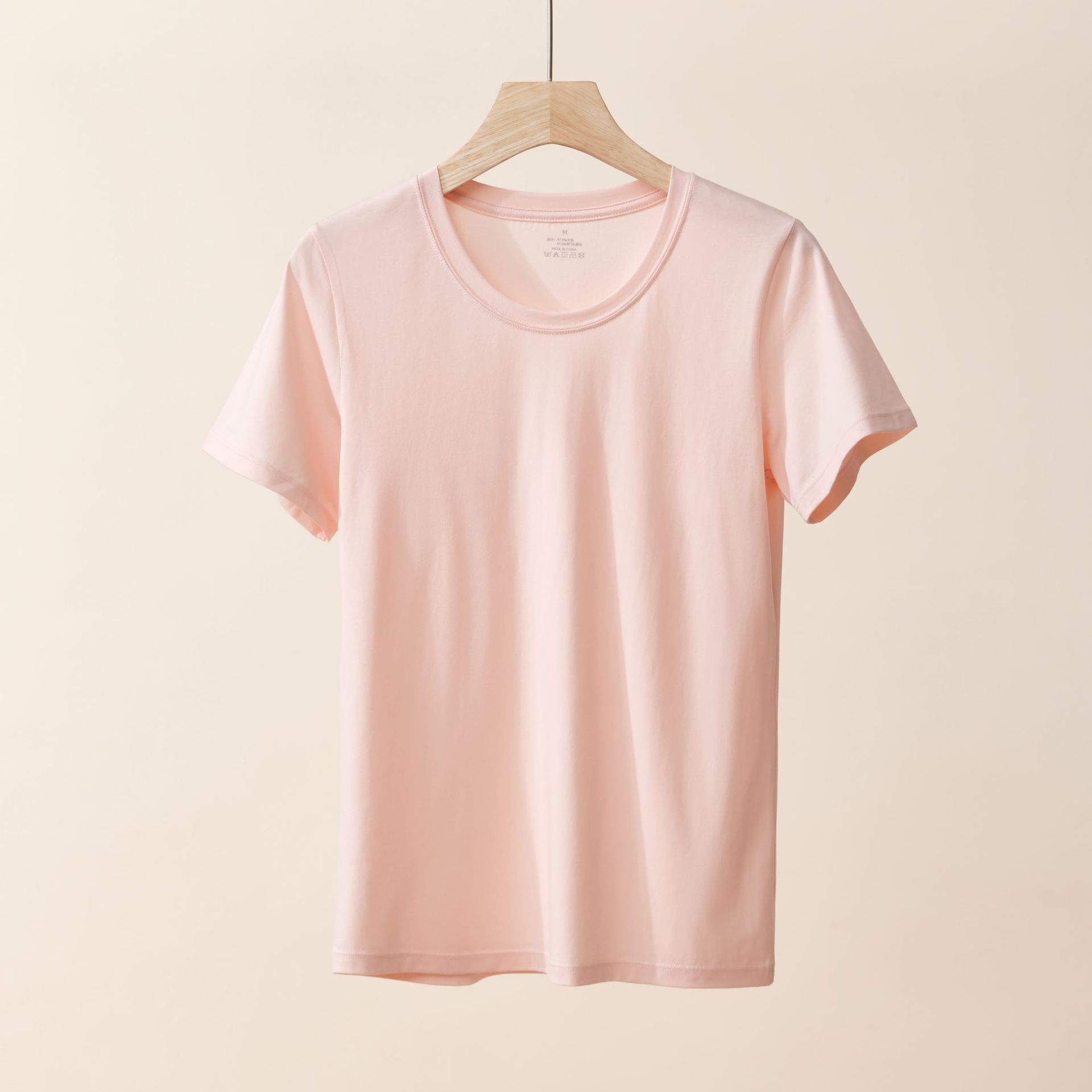 Tencel Antibacterial Short-Sleeved T-shirt Women's Summer Loose Top Women's Bottoming Shirt Casual round Neck Pure Color Cotton Short-Sleeved Women's