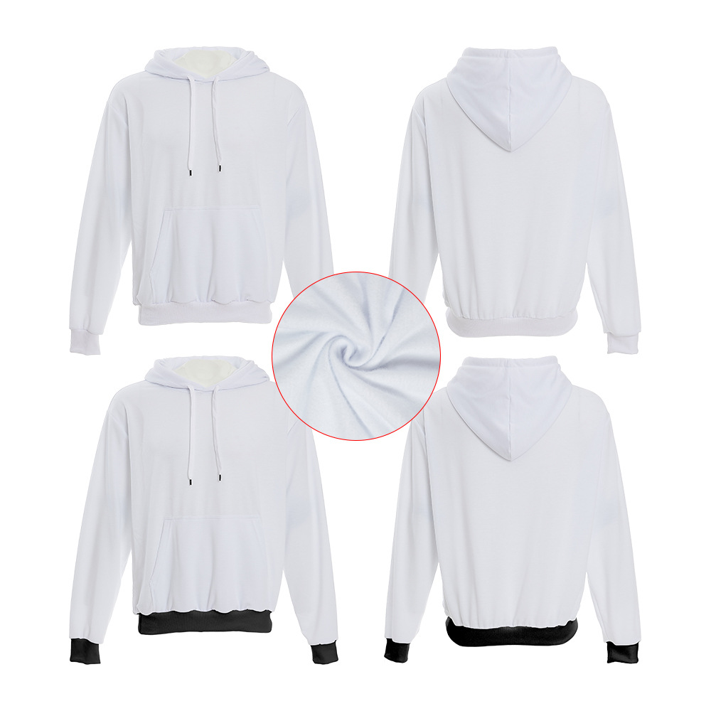 Sublimation White Pullover Hoodie 240G Fleece Interloop Comfortable Top Long Sleeve Autumn 2022 Trendy