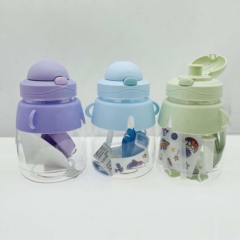 Creative Cute Internet Celebrity Girl Large Capacity Plastic Cup with Straw Student Children Portable Big Belly Portable Kettle