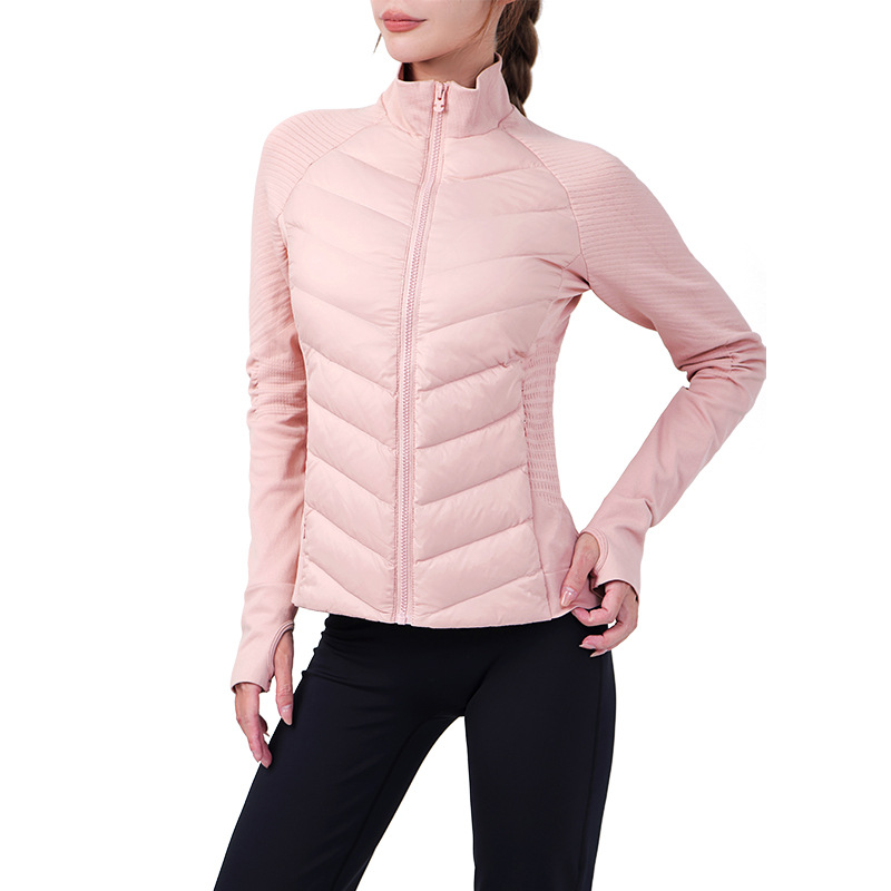 New Winter Lightweight down Jacket White Duck down Sports Jacket Leisure Warm Slim Fit Slimming Stand Collar Workout Top