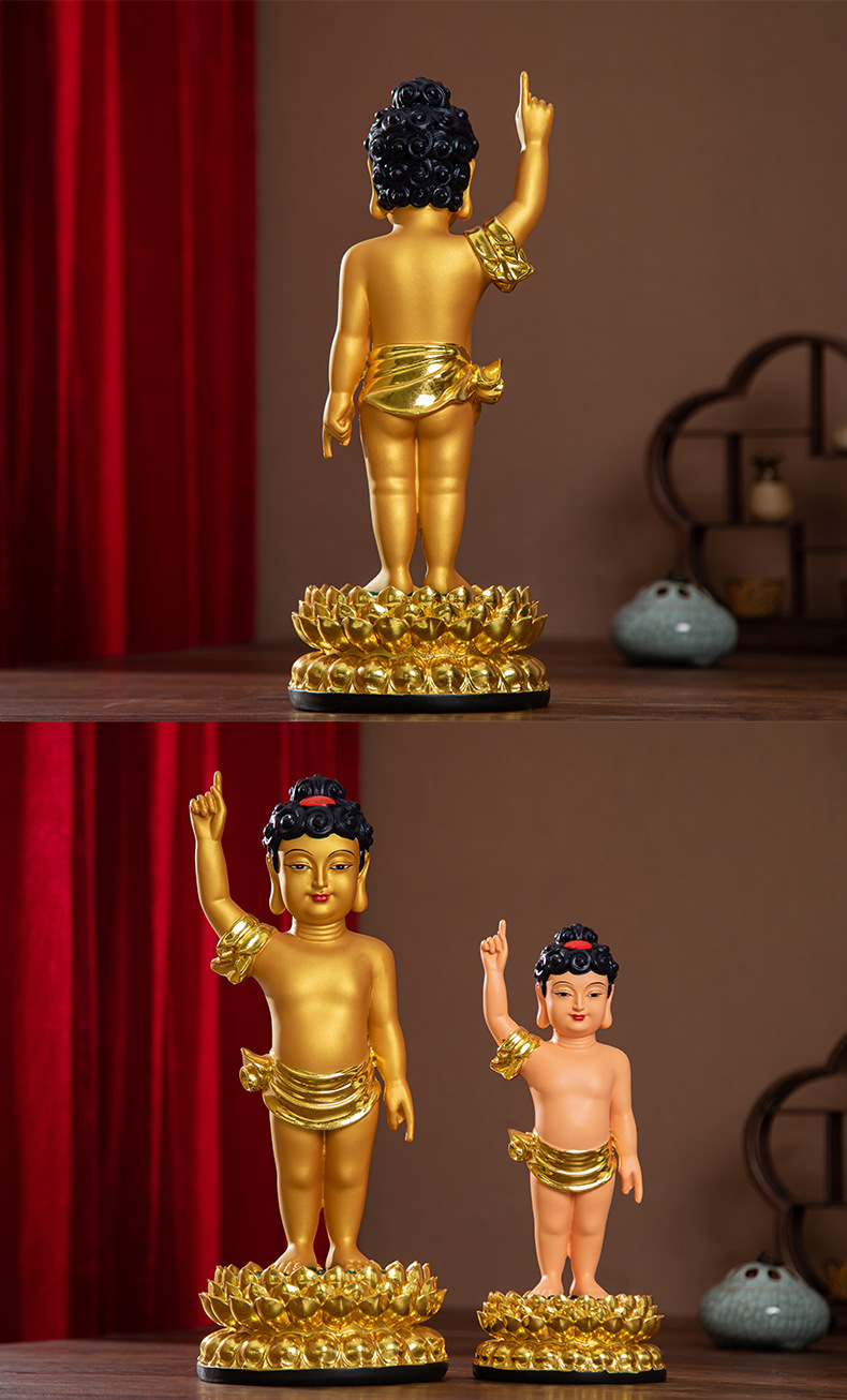 家用浴佛太子像树脂寺庙居家供奉摆件释迦牟尼佛防水浴佛节