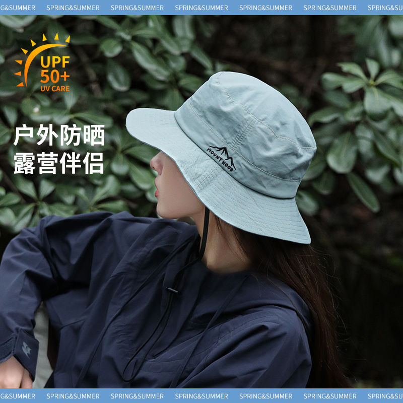 Japanese Style Solid Color Fisherman Hat Women's Summer Sun Protection Sun Hat Men's Fishing Big Brim Outdoor Camping Workwear Hat Breathable