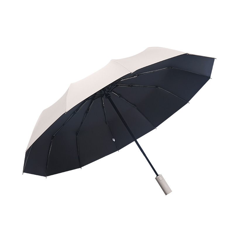 12-Bone Automatic Folding Umbrella Men Large Size Double Women's Dual-Use Sun-Proof UV-Proof Sun Umbrella