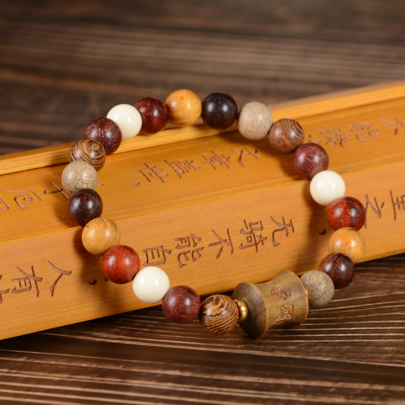 Duobao Beads Rosary Bracelet 108 Women's Bracelet Rosewood Chicken Wing Wood Yellow Pear Wenwan Small Jewelry Manufacturer