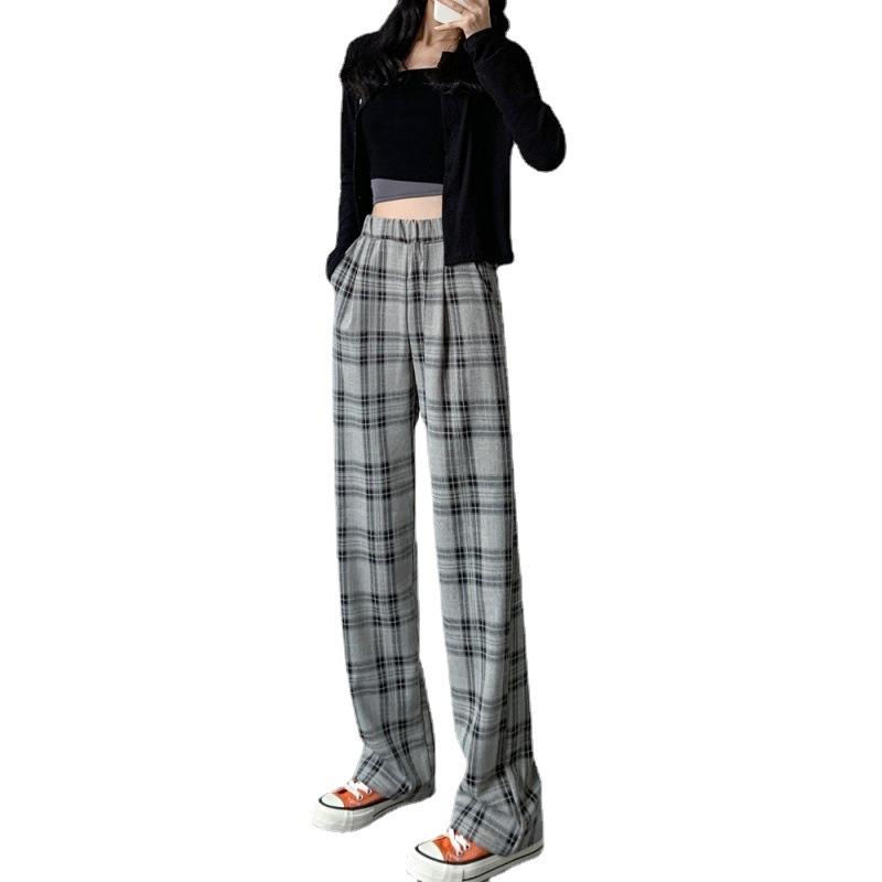 裤子运动裤男女棋盘2022格子新款宽松束脚春秋哈伦韩版学生休闲卫裤