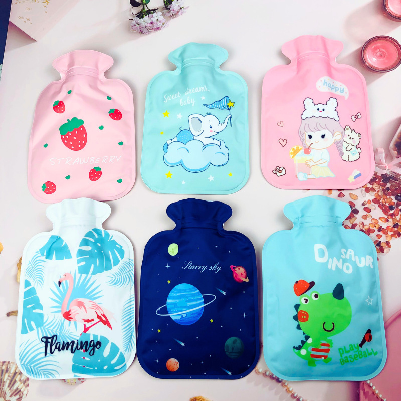 Double-Layer Flower Cloth Hot Water Injection Bag Student Cute Hand Warmer Cartoon Extra Thick Hot-Water Bag Winter Heating Pad