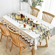 桌布防水防烫防油免洗PVC茶几垫北欧网红ins长方形家用圆桌餐桌布