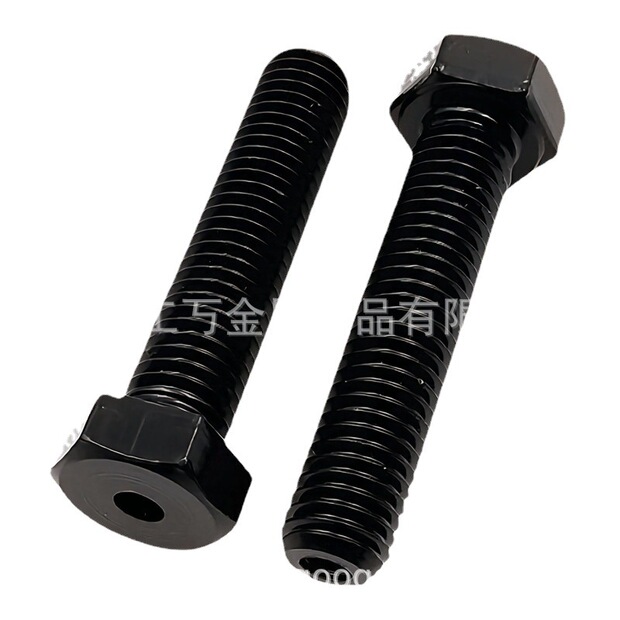 定制12.9级外六角空心螺栓m8m12m16调节穿线过油螺丝