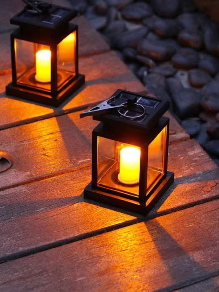 太阳能led室户外 水露营墓地氛围装饰感应挂树阳台民宿蜡烛夜灯