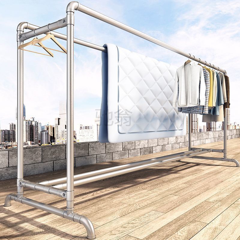 晾衣架外用户外双排天台楼顶院子庭院耐用落地立式落地挂衣架加粗