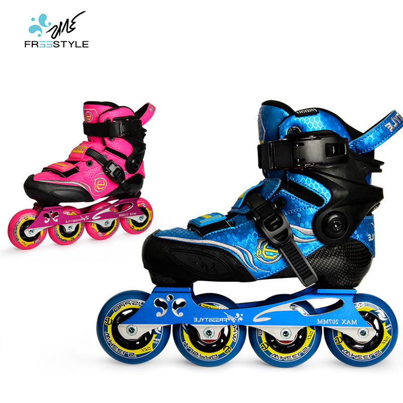 freestyle费斯yjs-j儿童碳纤轮滑鞋直排轮平花鞋旱冰鞋可调节x5