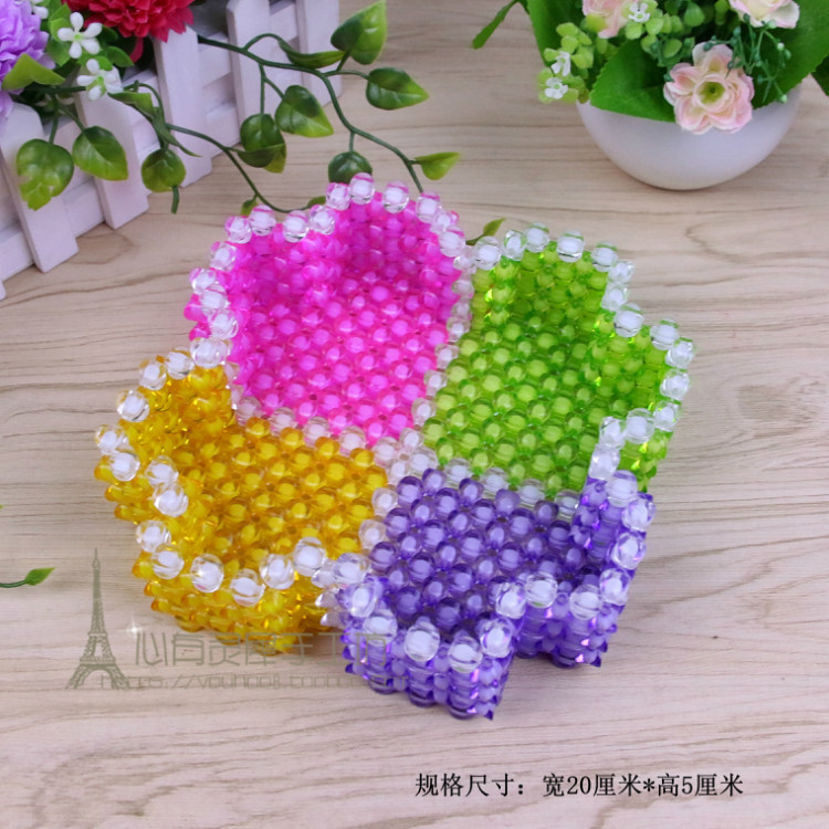 自制首饰盒diy材料手工串珠编织大水果盘包 樱桃制作纸巾盒散珠子