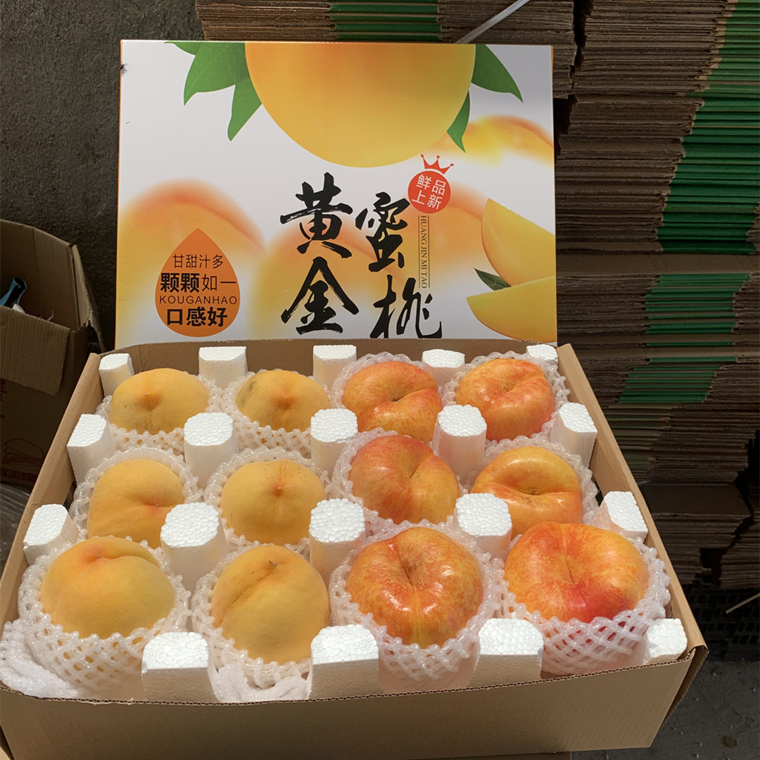 【蒙阴彩虹蟠桃 锦香黄桃组合】当季新鲜水果非水蜜桃5斤礼盒代发