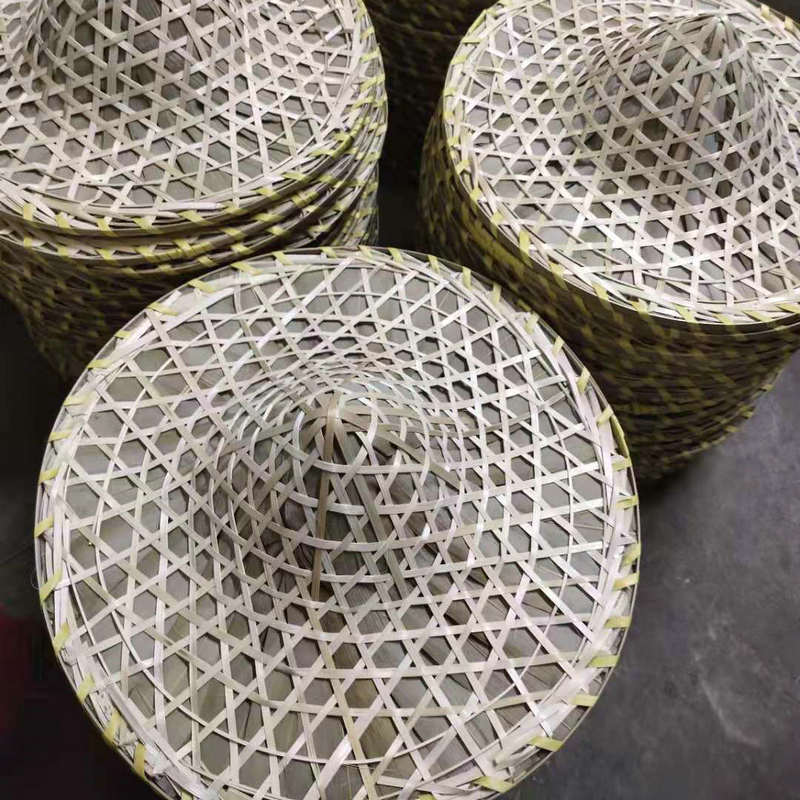 竹编红军斗笠竹叶帽节目演出道具户外大沿防晒蓑衣帽成人草帽批发