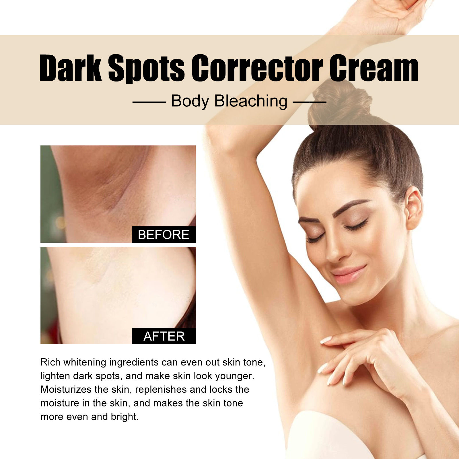 West & Month Black Spot Correction Cream Repair Elbow Underarm Joint Black Whitening Skin Cream