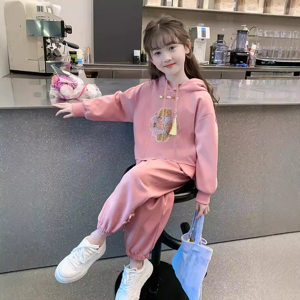 女童网红套装春秋2024新款春装儿童运动服洋气时髦春季小女孩衣服