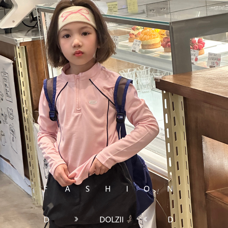 ★★★★★明希童装2025春季新款DZDB童T恤女童长袖修身百搭运动
