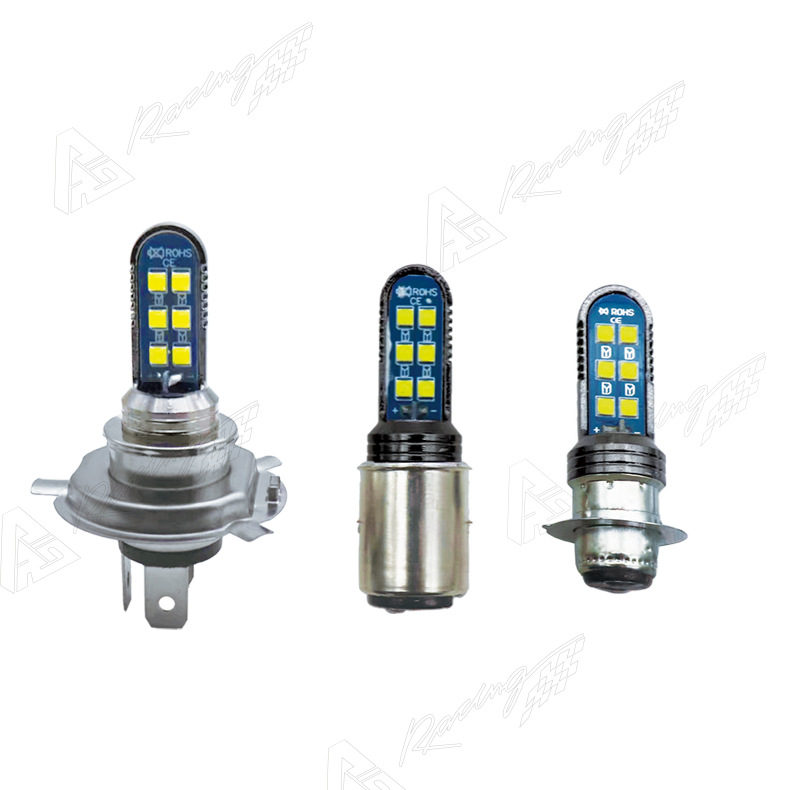 摩托车前大灯h4 h6p15d 电动车远近灯光一体led灯泡改装摩托车大