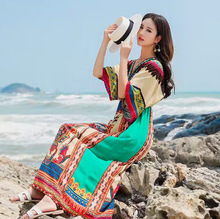 云南大理旅游拍照衣服民族风连衣裙泰国海南三亚海边度假沙滩裙女