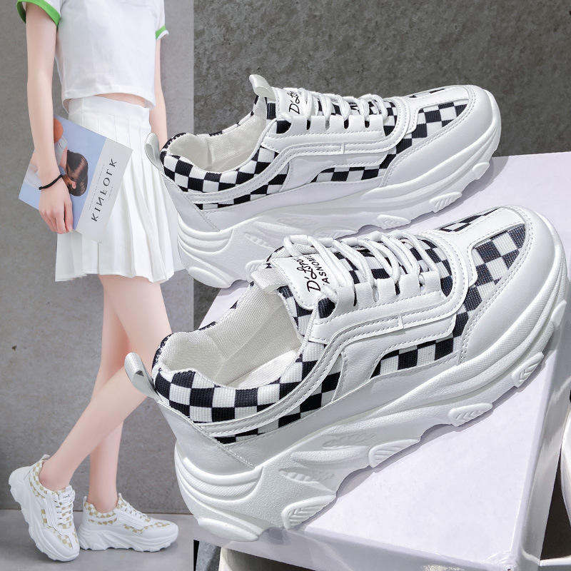 老爹鞋女ins潮网红鞋2022春季新款棋牌各运动跑步女鞋轻便松高女