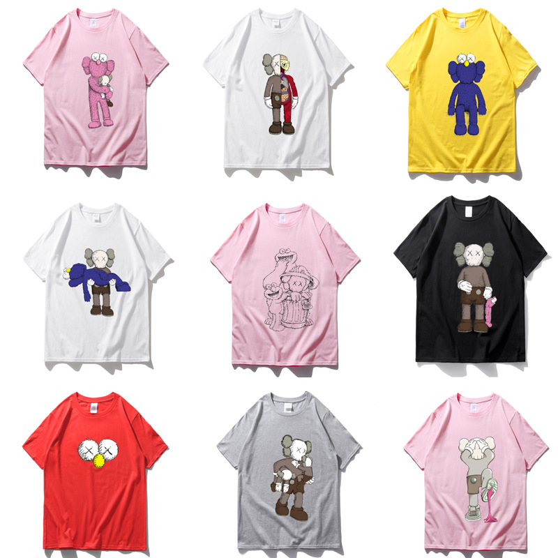 芝麻街联名短袖学生夏装t恤男女款黑粉宽松潮牌打底衫ins超火