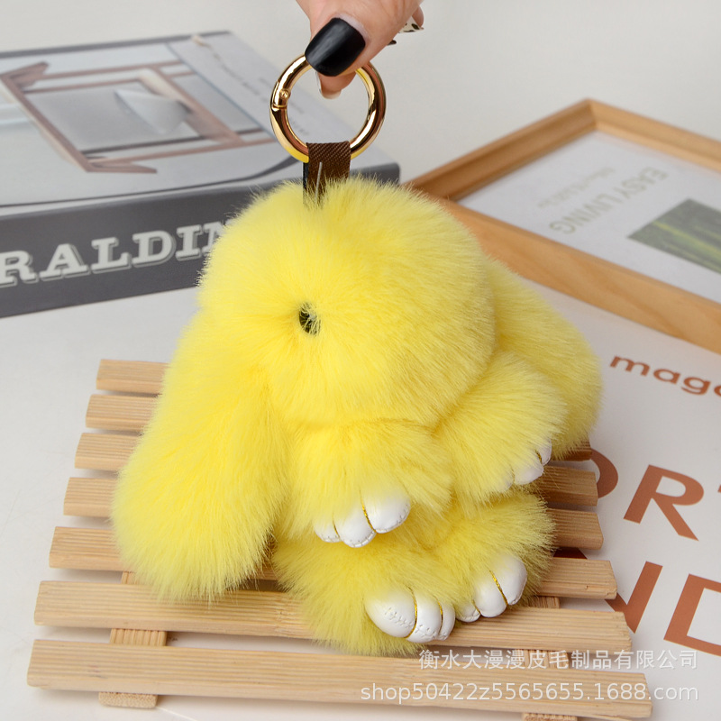 Factory Wholesale Imitate Rex Rabbit Fur Jonstew Pendant Cute Mengmeng Bunny Plush Bag Mobile Phone Car Decoration Keychain